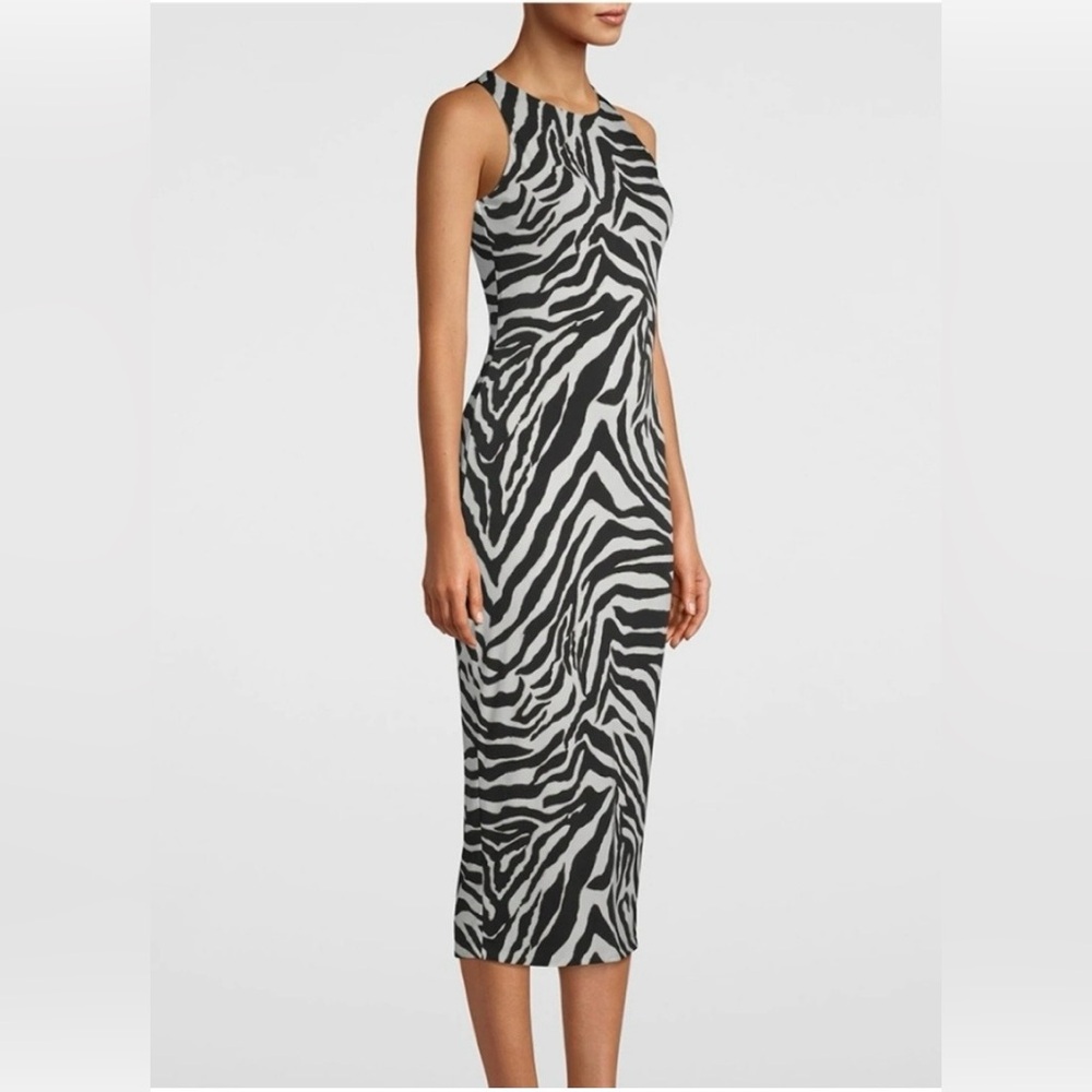 White House Black Market Zebra Print Lace Back Dress S